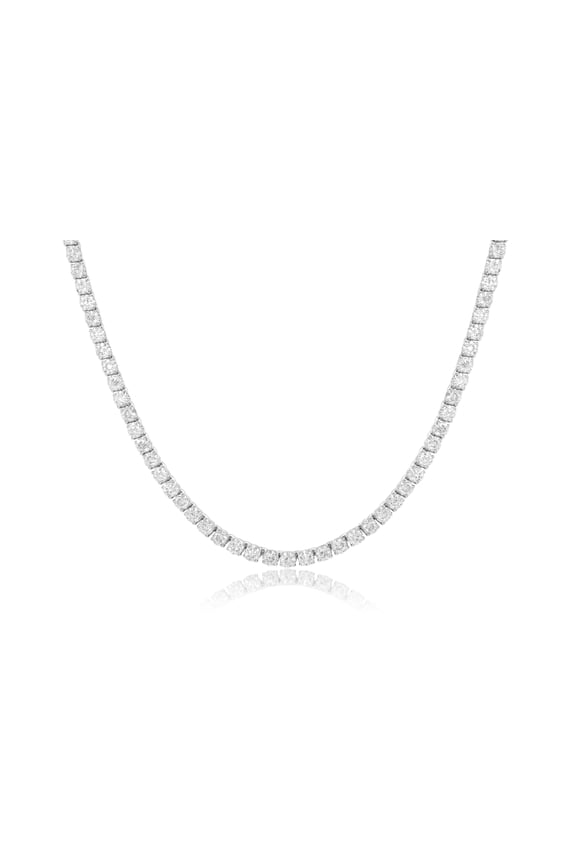 Custom 18 K White Gold 24.20 Cts Diamond Tennis Necklace