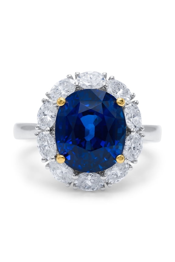 Platinum Sapphire And Diamond Princess Diana Ring