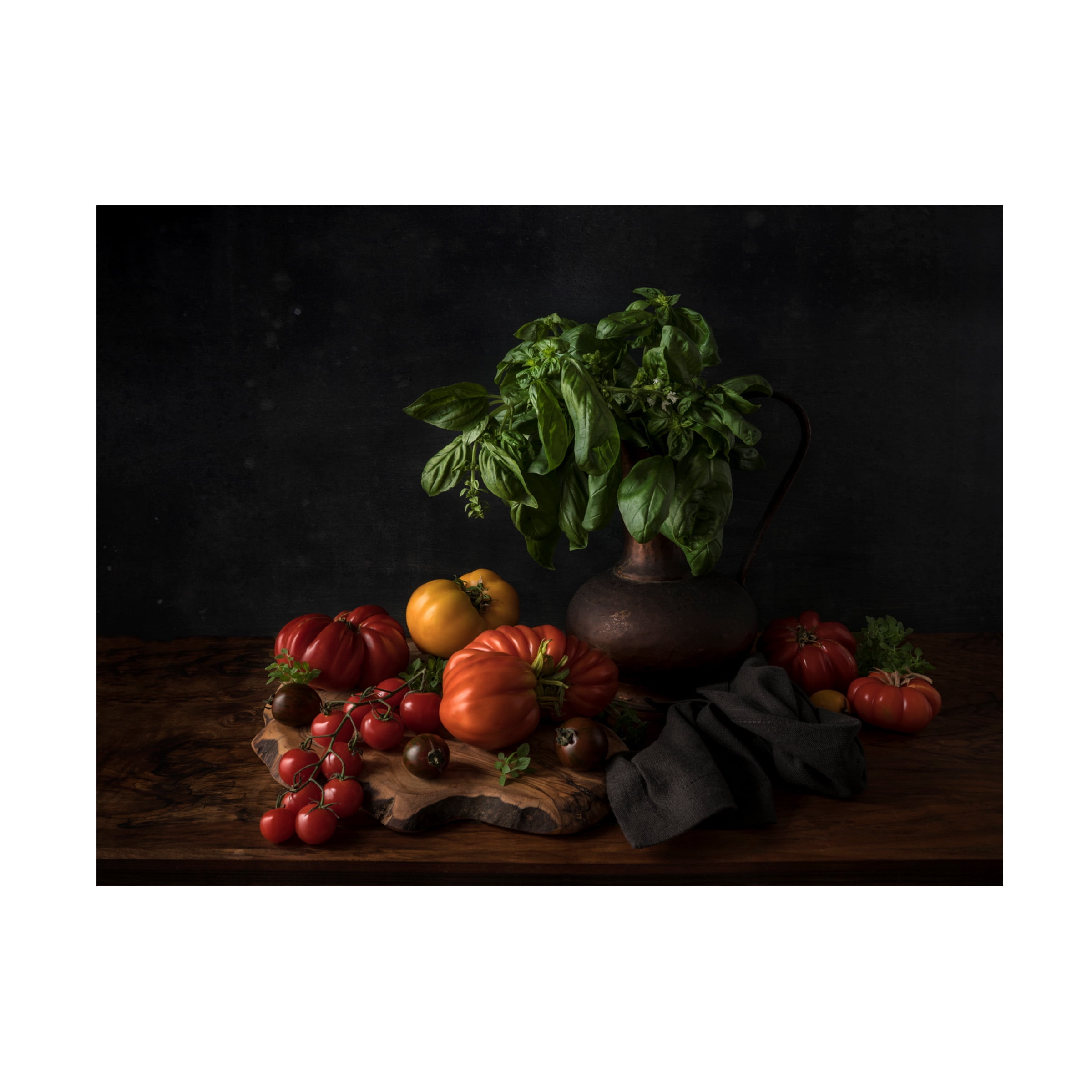 Diana Popescu 'Still Life With Tomatoes And Basil' Canvas Art