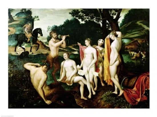 Diana bathing Canvas Art - Francois Clouet (36 x 24)