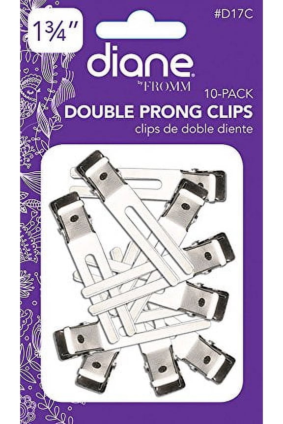 Diane 1.75" Double Prong Clips, 10/blister, 6 Count