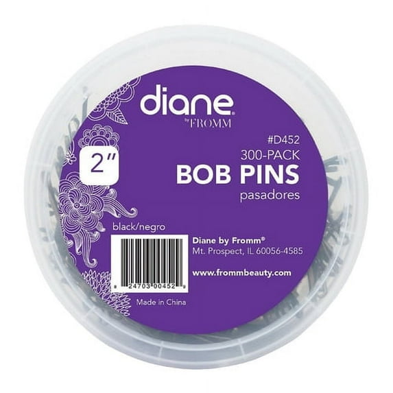 Diane Bobby Pins 2 Inches Tops, Black, 300 Ea, 2 Pack
