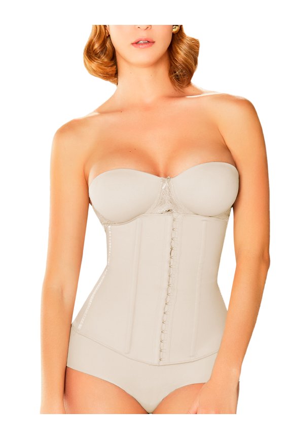 002396 Fajas Colombianas Reductoras Waist Cincher Tummy Control Shapewear Cinturilla para Mujer Beige S