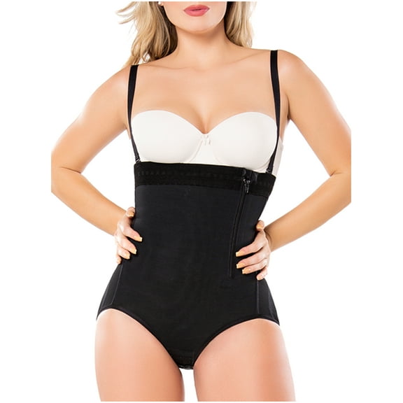 Diane & Geordi 2405F Fajas Colombianas Reductoras Women Strapless Shapewear Waist Shaper Black L