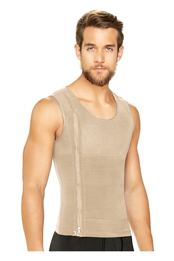 2415 Fajas Colombianas Reductoras Compression Shapewear Shirts for Men Beige L
