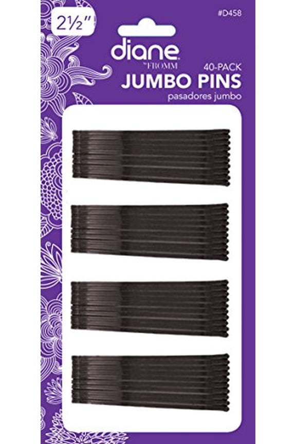 Diane Jumbo Bob Pins, Black, 40/card