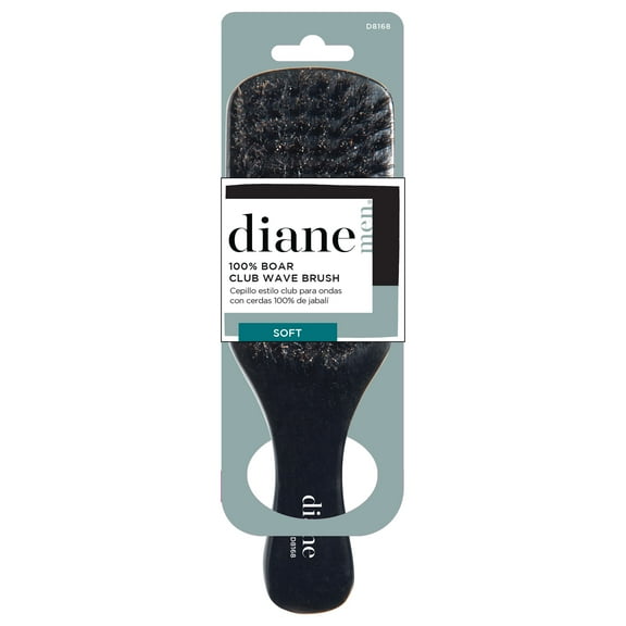 Diane Men's 100% Soft Boar Wave Club Hair Brush, Wood Handle