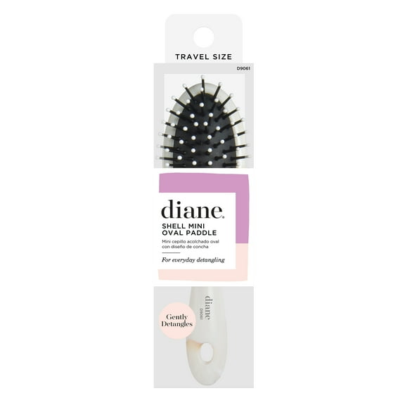 Diane Mini Travel Oval Paddle Brush for Styling and Detangling All Hair Types