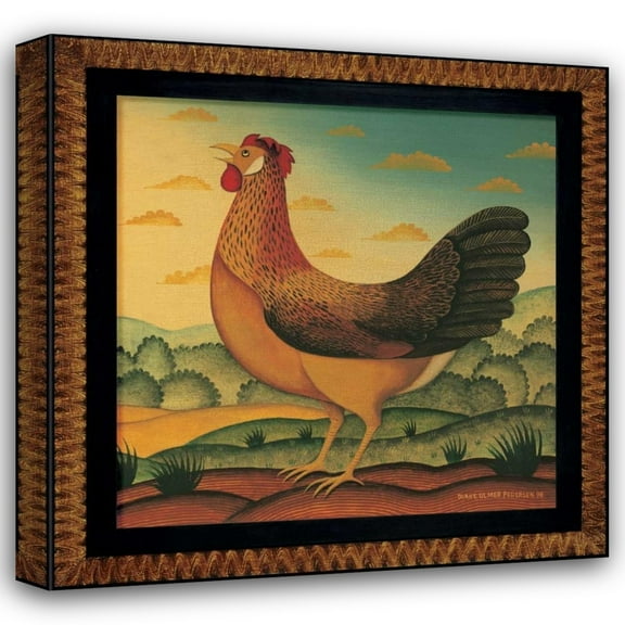 Diane Pedersen 20x20 Gallery Wrapped Canvas Wall Art Titled - Hen