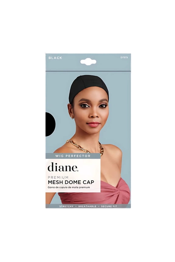 Diane Premium Mesh Dome Cap for Wigs - Black