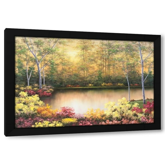 Diane Romanello 14x11 Black Modern Wood Framed Wall Art Titled - Bursting in Autumn