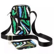 Diane Von Furstenberg Disco Zebra Green Cellphone Holder