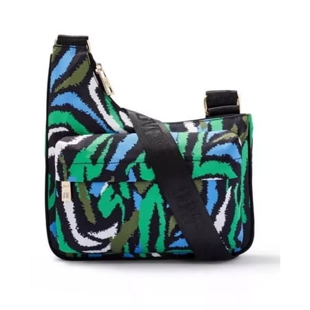 Diane Von Furstenberg Disco Zebra Green Utility Crossbody Bag Purse