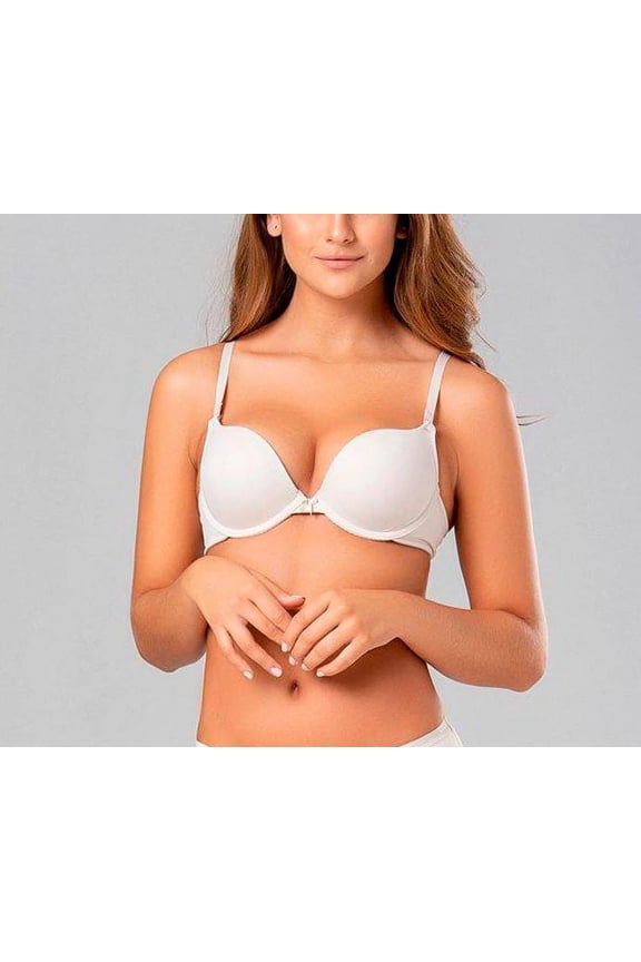 Diane and Geordi | Push-up Bra Narrow Back| Prendas Colombianas | Microfiber cups |White 34B