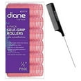 thumbnail image 1 of Diane by FROMM Self-Grip Rollers, Hair Perm Vent Rollers (w/Sleek Comb) Hold & Lock Curls, Professional Quality (PINK - 7/8" (6 pack)), 1 of 1