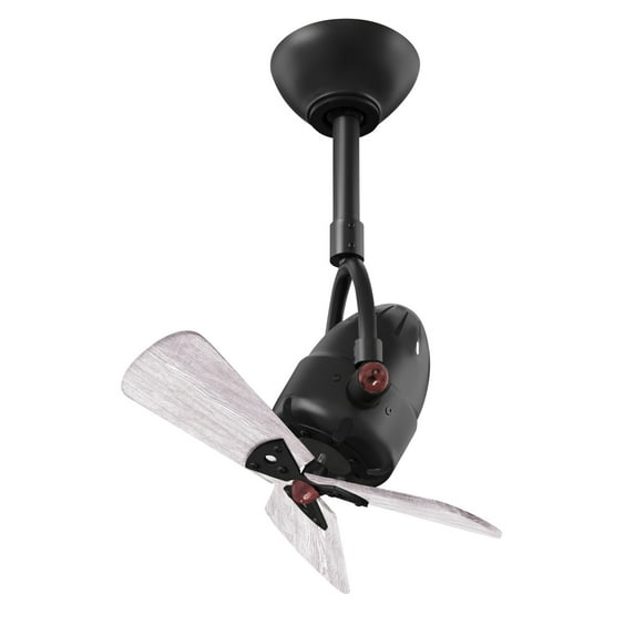 Diane oscillating ceiling fan in Matte Black finish with solid barn wood blades.