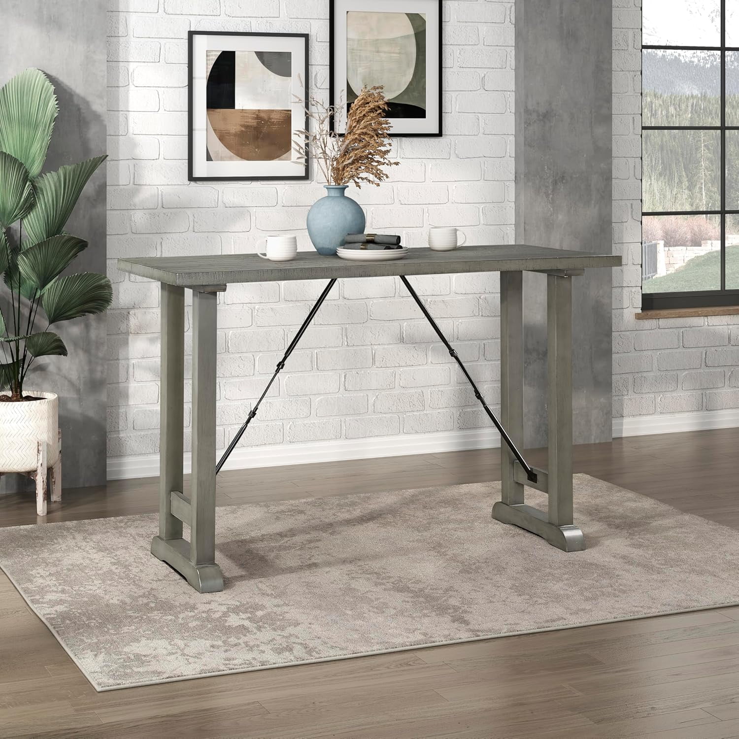 Dianfeng Bar Table, Rectangle Counter Height Table, Modern Wood Kitchen ...