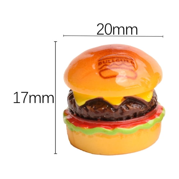 Dianli 1PC Real Hamburger Cake Topper Miniature Fast Food Figurine Decoration Fake Food Display for Birthday Party Decoration Desktop Ornament Fake Hamburger Model