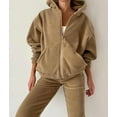 thumbnail image 1 of Dianli 2 Piece Outfits Women's Fleece Lined Sweatsuits Long Sleeve Hoodie and Sweat Pants Winter Warm Zip Up Tracksuit Set, 1 of 3