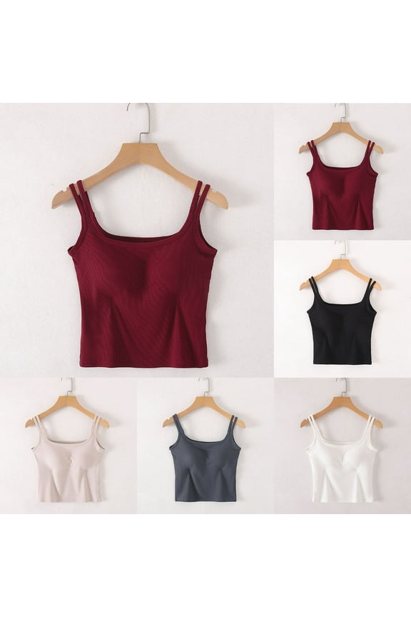 2PC Women Padded No Wire Tank Top With Built In Chest Pad And Matching Shorts Sleepwear Set Soft Stretch Comfortable Breathable Home Loungewear Easy Care Supportive Design