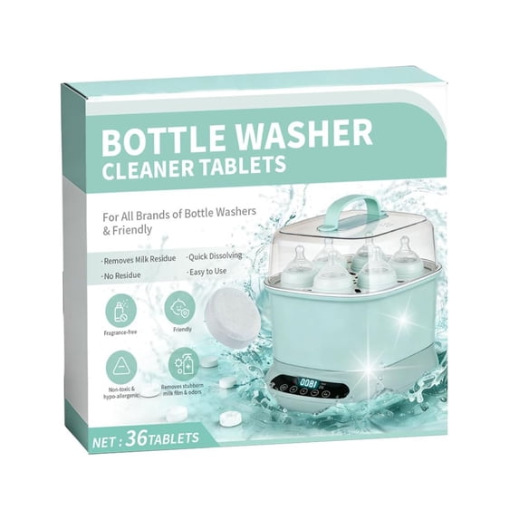 Dianli 36 Count Bottle Cleaning Tablets Cleaning Tablets for Feeding Bottles Removes Milk Residue and Buildup Deep Cleaning Formula for Daily Bottle Maintenance