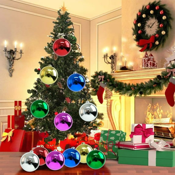 Dianli 6 Inch Shatterproof Christmas Ornament Balls 15cm Glitter Holiday Decorations for Indoor Outdoor Tree Decor with Multiple Color Options