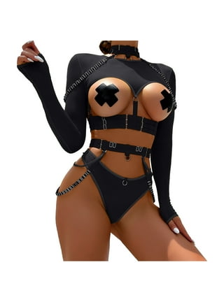 Womens Sexy Bow Tie Lingerie Set Cutout Satin Push Up Bra and Thong 2Pc  Sets Straps Harness Underwear for Sex Nughty Black : : Clothing,  Shoes & Accessories