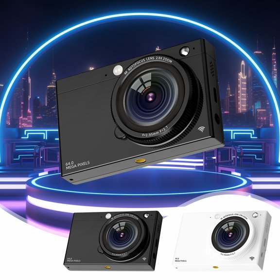 Dianli 64MP Full HD Digital Camera With WiFi, LCD Screen And 28X Digital Zoom, Travel Point-And-Shoot Camcorder For Photo And Video, Easy Mobile Transfer, Rechargeable Battery, Compact Photography