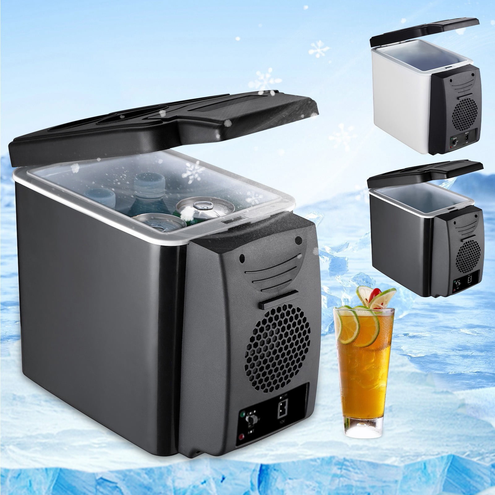 Dianli 6L DC 12V Portable Car Refrigerator And Mini Freezer Cooler With Handle, Compact Travel Fridge For Car RV Dorm Office, Thermoelectric Cooling For Drinks Food And Snacks On The Go