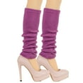 thumbnail image 1 of Dianli Ankle Warmers Women Japanese Style Leg Warmers Wool Knit Long Leg Warmers Loose High Socks Purple Free Size, 1 of 2