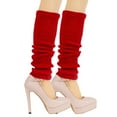 thumbnail image 1 of Dianli Ankle Warmers Women Japanese Style Leg Warmers Wool Knit Long Leg Warmers Loose High Socks Red Free Size, 1 of 2