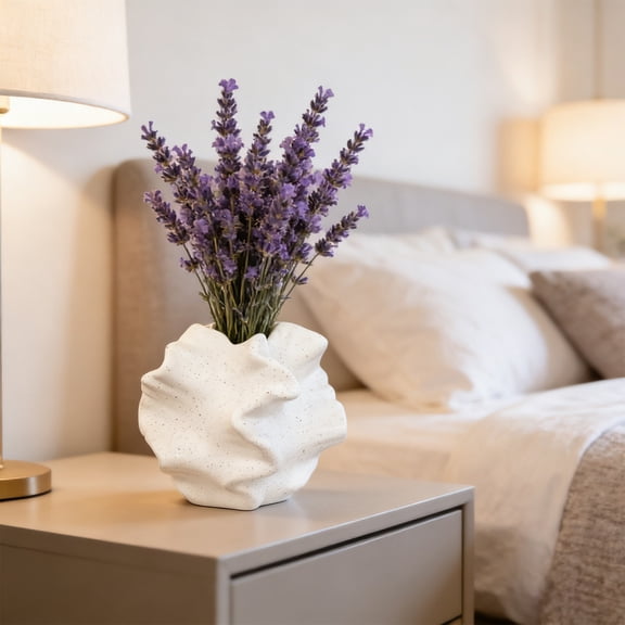 Dianli Art Coral Flower Vase 5.1x5.1x4.7in EU Boho Modern Decorative Faux Coral Centerpiece for Living Room Dining Table Shelf Home Decor