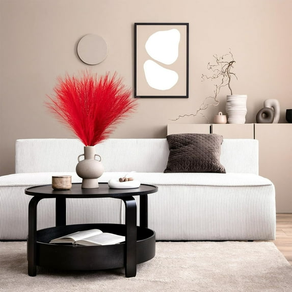 Dianli Artificial Pampas Grass Decor Faux Pompas Reed Gothic Velvet Flowers for Festival Wedding Birthday Party Modern Home Decoration Minimalist Boho 45cm White Pink Red Blue Gray