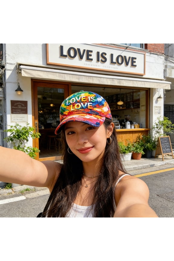 Baseball Cap Hat Love Is About Fashion Baseball Cap Casual Unstructured Cotton Cap Trendy Embroidered Slogan Adjustable Strap Streetwear Sun Protection Casual Hat Cap Accessory