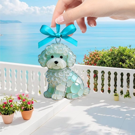 Dianli Beach Decor Coastal Sea Glass Hanging Ornament Handmade Nautical Glass Suncatcher Window Driftwood Mobile for Beach House Coastal Home Gift Coastal Decor