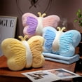thumbnail image 1 of Dianli Butterfly Pillow Car Office Backrest Cushion Plush Nap Pillow Decorative Throw Pillow for Living Room Bedroom Study Support Soft Breathable Pink Blue Yellow 42x30cm, 1 of 7