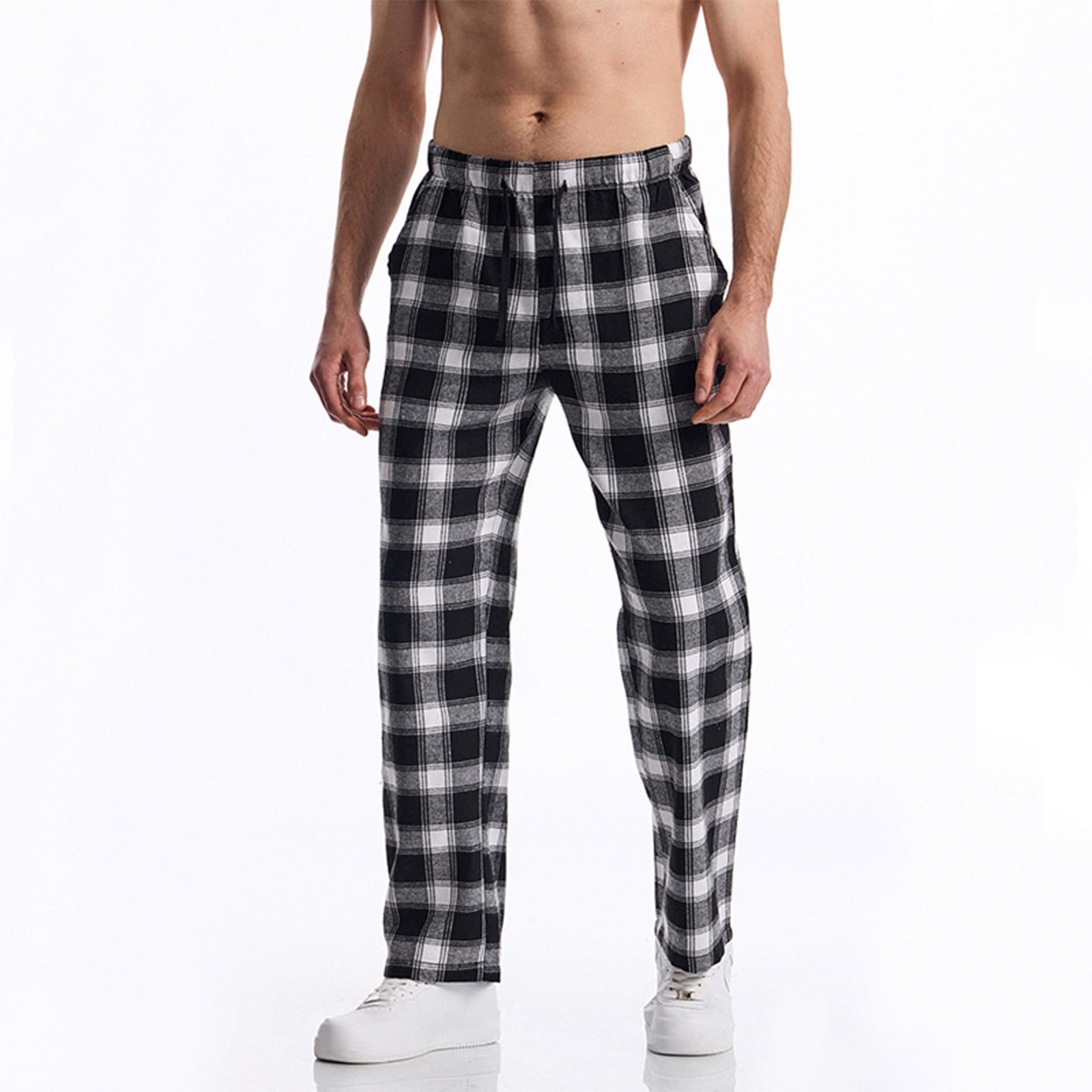 Dianli Cargo Pants for Men Plaid Pants Casual Trousers Checkered Fabric ...