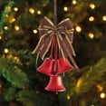 thumbnail image 1 of Dianli Christmas Decorations Christmas Tree Decorations Indoor Outdoor Gold Glittering Bells with Vintage Bow for Fireplace Door Wall Hanging Holiday Party Home Decor Set of 1, 1 of 6