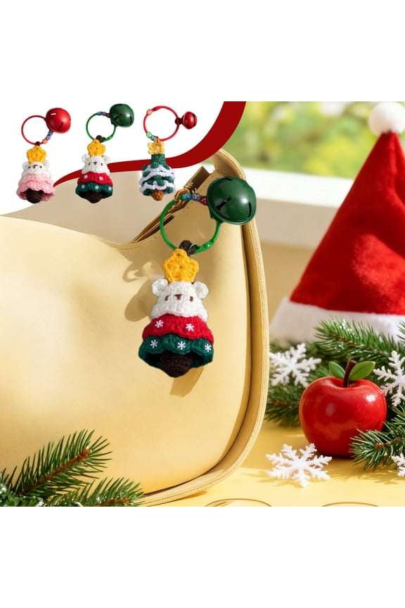 Christmas Decorations Indoor Christmas Tree Decorations Knitted Wool Crocheted Keychain Pendant Holiday Ornament for Home Decor Gifts Festive Party Scene