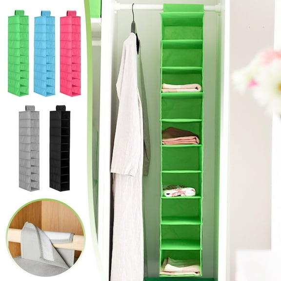 Dianli Closet Organizers 10 Pocket Non-Woven Hanging Storage Bag Narrow 15CM Space-Saving Shelf Door Wardrobe Clothes Shoe Organizer Household Storage Solution Weekly Price Drops & Special Offers