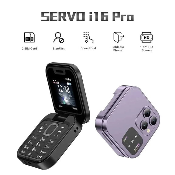 Dianli Compact Foldable Flip Phone i16pro With Dual SIM Dual Standby, Mini Backup Mobile With Long Standby Battery, Classic Flip Design For Calls Texting Emergency Use Travel Business And Seniors