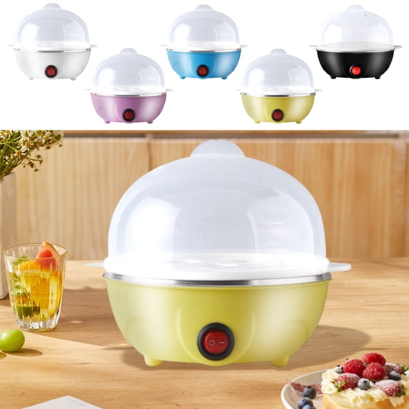 Dianli Cooker Mini Multifunctional Stainless Steel Electric Egg Cooker Double Layer Steamer Boiled Eggs Breakfast Appliance Automatic Shut Off Easy Clean Blue White Pink