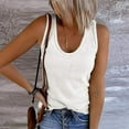 thumbnail image 1 of Dianli Cute Tank Tops for Women Solid V-Neck Sleeveless Shirts Plus Size Casual Knitted Ribbed Basic Vest Blouses White XXXXXL, 1 of 6