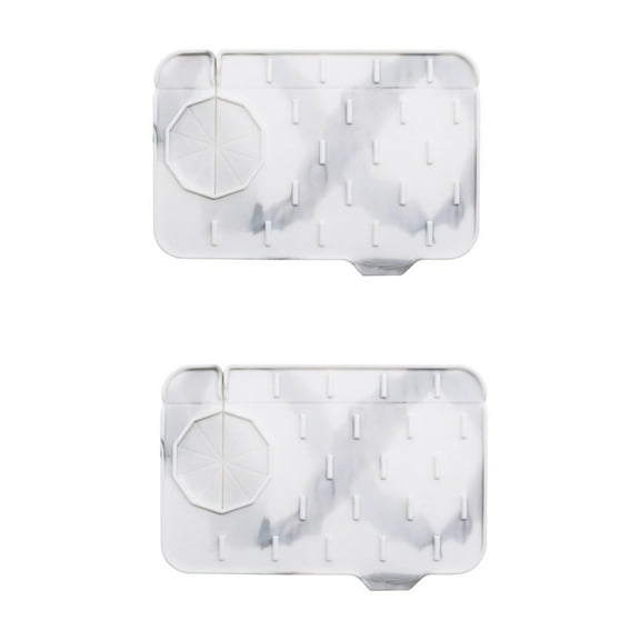 Dianli Double-Sided Silicone Faucet Splash Guard 2-Pack Water Blocking Sink Pad Splashproof Mat for Kitchen Bathroom Durable Quick Dry Easy Clean Sink Accessories Around Faucet