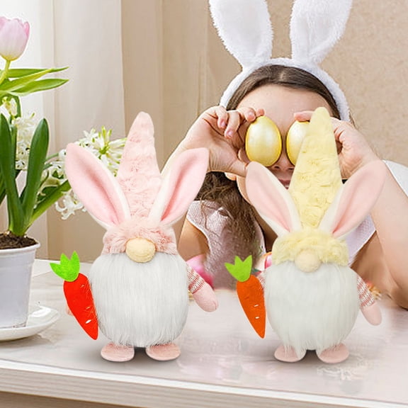 Dianli Easter Basket Stuffers Faceless Elderly Gnome Doll Standing Dwarf Decoration Cute Tabletop Home Shelf Ornament Rustic Resin Handcrafted Look Porch Decor Gift Easter Basket Stuffers