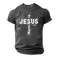 thumbnail image 1 of Dianli Easter Men's Casual Easter Print Short Sleeve Crew Neck T-Shirt Lightweight Breathable Graphic Loose-Fit Cotton-Like Top for Spring Vacation Beach Wear Spring Casual, 1 of 4