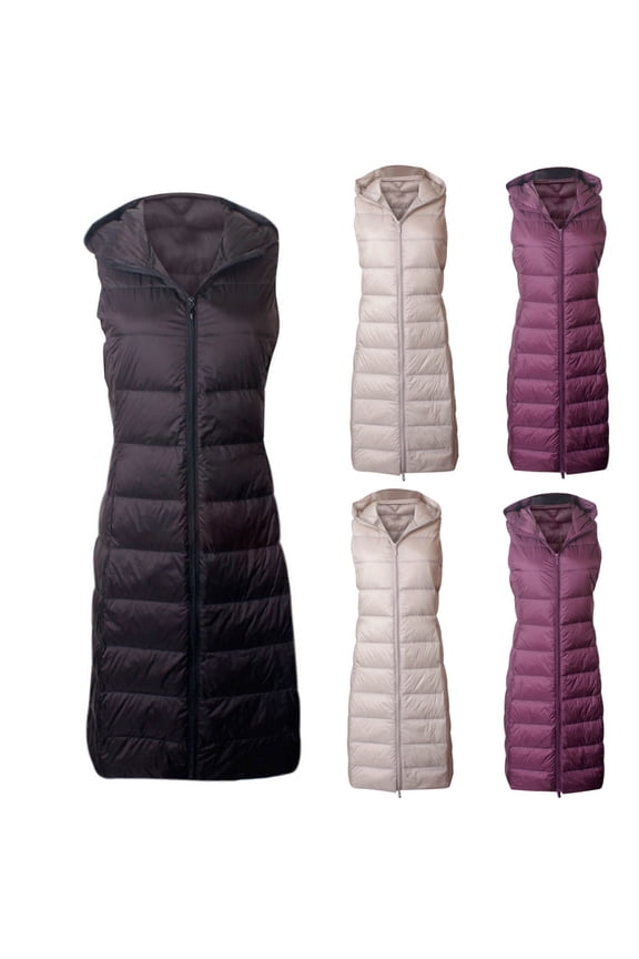 Fashion Women Winter Warm Hooded Wadded Down Vest Lightweight Insulated Quilted Sleeveless Outerwear Packable Warm Layer With Hood Casual For Travel Commuting And Outdoor Wear Black XXL