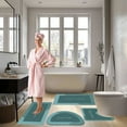 thumbnail image 1 of Dianli Four Piece Absorbent Bathroom Rug Set Non Slip Washable Toilet Mat with Lid Cover U Shaped Rug and Door Mat Large Size Quick Drying Perfect for Home or Hotel Use Today’s Must-Have Bargains, 1 of 7