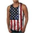 thumbnail image 1 of Dianli Fourth of July Patriotic Mens Muscle Tank Top USA Flag Print Sleeveless Round Neck Sports Tank Quick-Dry Breathable Muscle Vest Workout Gym Training Top Summer Fitness Activewear, 1 of 4