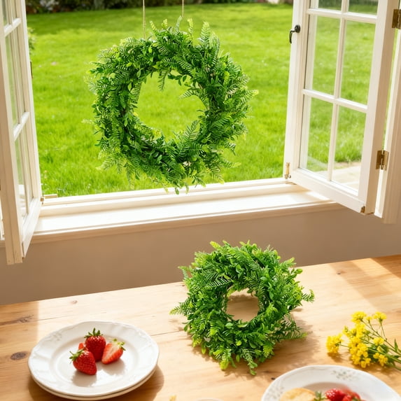 Dianli Front Door Spring Decor Artificial Floral Wreath Rustic Greenery and Mixed Blooms with Berries Bow for Living Room Garden Entryway Indoor Outdoor Porch Home Decor